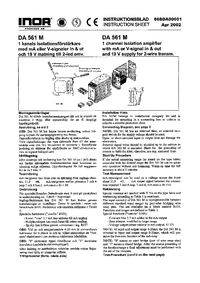 Thumbnail of document Manual - DA561 Isolation Amplifier